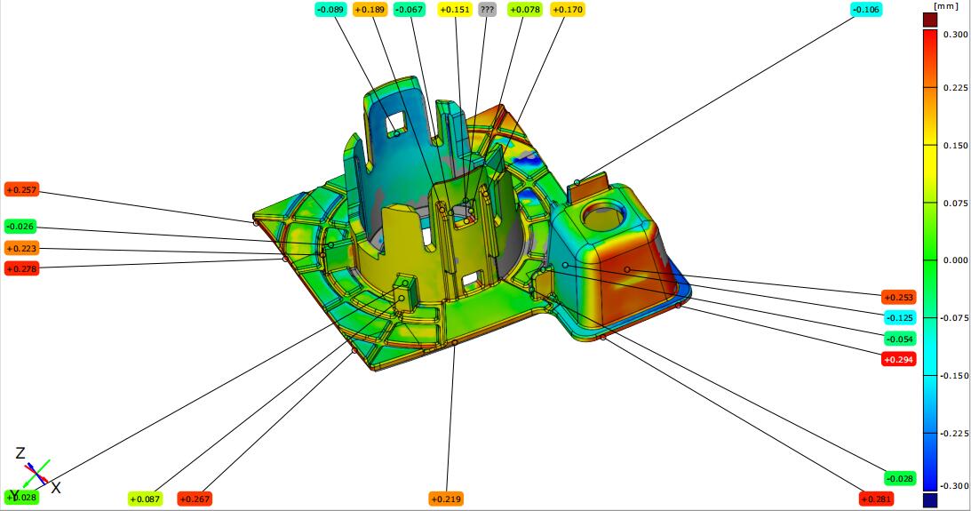 汽車零件注塑成型后進行CAV檢測－利用藍光高精3D掃描設備GOM ATOS掃描